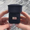 Vintage Heavy 14k Yellow & White Gold .75cttw Pink Sapphire Diamond Groovy Ring 7.50