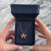 Vintage 14k Yellow Gold Diamond Incredible Purple Enamel Flower Necklace - Video showing the piece