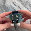 Vintage 14k Yellow Gold Onyx Sleek Inlay Dangle Omega-Back Earrings - Video showing the piece