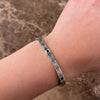 Antique Art Deco 14k White Gold Blue Synthetic Sapphire Natural Diamond Engraved Milgrain Link Bracelet - Video showing the piece