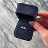 Vintage 14k White Gold .87ct Blue Sapphire Diamond Trio Shoulder Ring 8.75