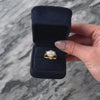 Vintage 18k Yellow Gold Pearl Diamond Romantic Sparkle Statement Ring - Video showing the piece