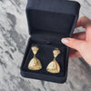 Vintage Oversized 14k Yellow Gold Wonderful Ribbed Dangle Earrings - Video showing the piece