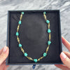 Vintage 14k Yellow Gold 58cttw Turquoise Wonderful Station Necklace 23.5