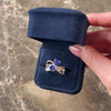 Estate 14k Rose Gold 2.18cttw Tanzanite Chocolate Diamond White Diamond Overlapping Twist Swoosh Ring - Video showing the piece