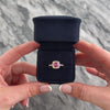 Estate 14k Yellow Gold 1.32ct Pink Sapphire Diamond Incredible Cushion Halo Ring - Video showing the piece