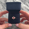 Vintage 14k Yellow Gold .69ct Ruby .59cttw Diamond Splendid Multi-Cut Halo Ring - Video showing the piece
