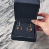 Estate 14k Yellow Gold 1.47cttw Peach Topaz Waving Loop Dangle Earrings - Video showing the piece