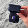 Vintage Large 14k Yellow Gold 7.59ct Lapis Lazuli Feather Accented Cabochon Ring - Video showing the piece