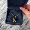 Vintage 22k Yellow Gold 1.38ct Jade Naturalistic Bamboo Frame Dangle Pendant
