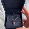 Vintage 14k White Gold 3.5ct Garnet Diamond Sleek Checkerboard Cut Pendant - Video showing the piece
