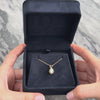 Vintage 14k Yellow Gold Opal Diamond Classic Luminous Halo Pendant