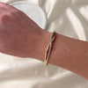 Vintage 14K Yellow Gold .486Cttw Diamond Crossover Bangle Bracelet 7" - Video showing the piece