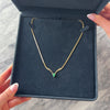 Vintage 14k Yellow Gold Emerald Elegant Chevron Flat Link Necklace - Video showing the piece