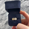 Vintage 14k Yellow & White Gold Diamond Floral Scrolling Wide Band Ring - Video showing the piece