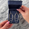Vintage Large 18k White Gold 1.48cttw Diamond Extravagant Trio Dangle Earrings