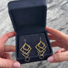 Vintage 14k Yellow Gold Bold Interlocking Square Dangle Earrings - Video showing the piece