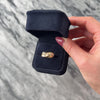 Vintage 14k Yellow Gold Diamond Sleek Textured Wave Band Ring - Video showing the piece