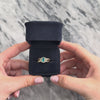 Estate 14k Yellow Gold 2.54ct Blue Zircon Diamond Woven Pave Sparkle Ring - Video showing the piece