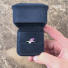 Estate 14k White Gold .9ct Pink Sapphire Diamond Toi Et Moi Bypass Ring 6.50