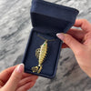 Vintage Italian Large 18k Yellow Gold Green Chalcedony Articulated Wiggling Fish Pendant - Video showing the piece