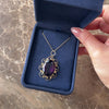 Antique Large 10k Yellow Gold Purple Glass Scrolling Flourish Border Pendant - Video showing the piece