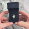 Estate Platinum [Custom Carat] Striking Architectural Glittering Milgrain Shield Ring - Video showing the piece