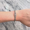 Antique Art Deco 14k White Gold Diamond Purple Glass Stunning Openwork Bracelet - Video showing the piece