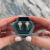 Estate 14k Yellow Gold 3.21cttw London Blue Topaz Diamond Sparkling Geometric Drop Stud Earrings - Video showing the piece