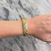 Vintage Italian Substantial 18k Yellow Gold 1.27cttw Diamond Ribbed Bangle Bracelet - Video showing the piece