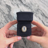 Vintage 14k Yellow Gold 6.58ct Moonstone 1.78cttw Blue Sapphire Unusual Glowing Carved Cameo Halo Ring - Video showing the piece
