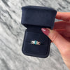 Vintage 14k White Gold .76ct Blue Apatite Diamond Sleek Split Shoulder Ring - Video showing the piece