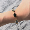 Vintage 14k Yellow Gold Onyx Lovely Oval Link Bracelet - Video showing the piece