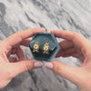 Vintage 14k Yellow Gold Black Enamel Floral Blossom Omega-Back Earrings - Video showing the piece