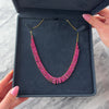 Vintage Substantial 18k Yellow Gold 28.06cttw Ruby Superb Fringe Collar Necklace - Video showing the piece