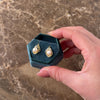Vintage 14k Yellow Gold Diamond Pearl Elegant Cluster Ribbon Swirl Stud Earrings - Video showing the piece