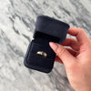 Vintage 14k Yellow Gold .84ct Sapphire Diamond Ribbed Channel Shoulder Ring 7.00