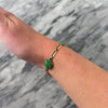 Vintage 14k Yellow Gold Jade Carved Floral Garden Link Bracelet - Video showing the piece