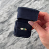 Vintage 14k Yellow Gold Emerald Diamond Shimmering East-West Partial Bezel Ring - Video showing the piece