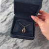 Vintage 14k Yellow Gold Amber White Sapphire Brushed Pear Bezel Pendant - Video showing the piece