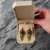 Antique Victorian 14k Yellow Gold 6.24cttw Garnet Pearl Fringed Beauty Earrings - Video showing the piece