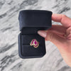 Vintage 10k Yellow Gold 2.2cttw Ruby Diamond Swirling Baguette Halo Ring - Video showing the piece