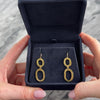 Vintage 18k Yellow Gold & 14k Yellow Gold Hammered Double Loops Dangle Earrings - Video showing the piece