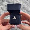 Vintage 14k White Gold Diamond Ribbed Chevron Ring - Video showing the piece