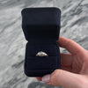 Antique Art Deco 18k White Gold Old Mine Cut Diamond Sculptural Blossom Border Ring - Video showing the piece