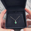 Vintage Small 14k White Gold Emerald Diamond Refined Oval Halo Pendant - Video showing the piece