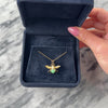 Vintage 10k Yellow Gold .9ct Jade Pearl Friendly Flying Bug Charm / Pendant - Video showing the piece