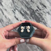 Vintage 14k White Gold Pearl Diamond Ribbon Accent Drop Stud Earrings - Video showing the piece