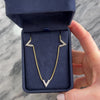 Vintage 14k Yellow & White Gold Diamond Edgy V-Shape Necklace - Video showing the piece