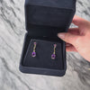 Vintage 14k Yellow Gold 4.3cttw Amethyst Diamond Purple Dangle Earrings - Video showing the piece